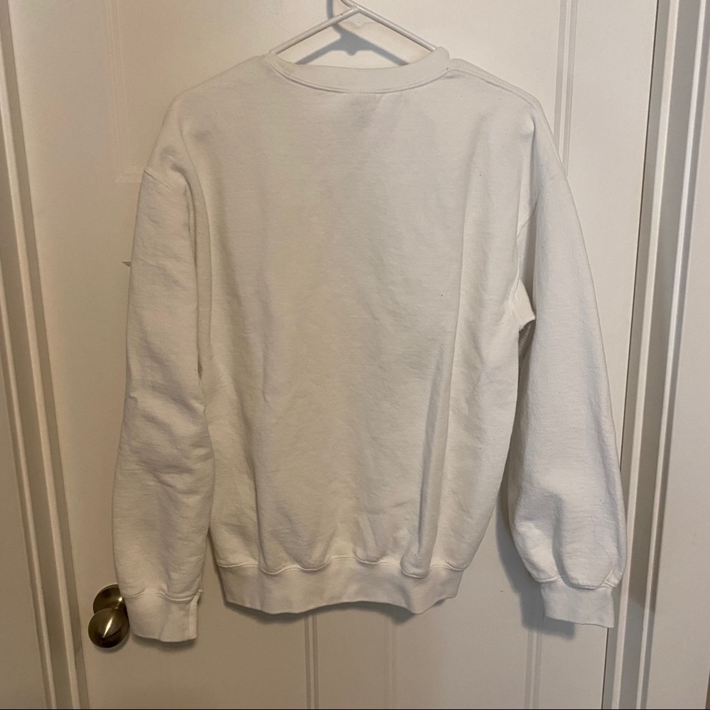 White crew neck sweatshirt “COZY” size M - Picture 3 of 4